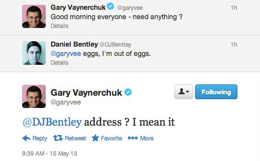 gary vaynerchuk delivers eggs