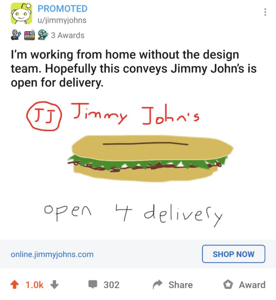jimmy johns reddit ad