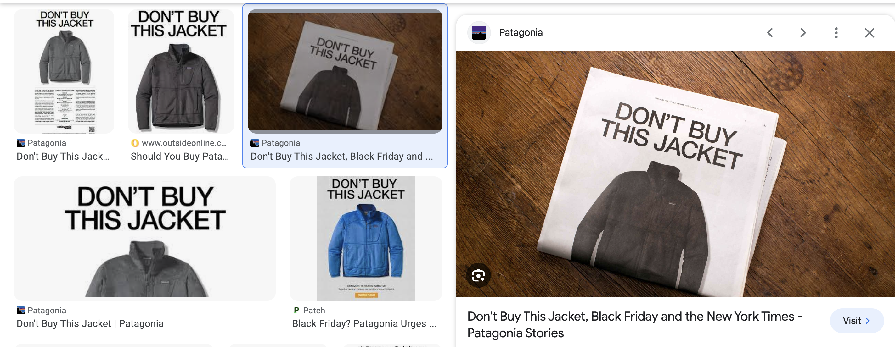 patagonia honest and authentic marketing example